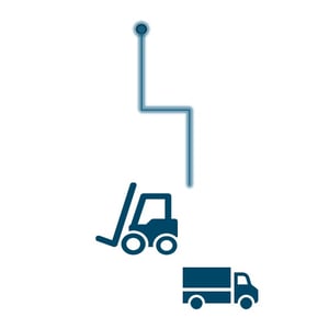 forklift and delivery truck icons